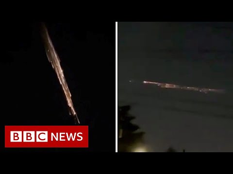 SpaceX rocket debris lights up US sky - BBC News