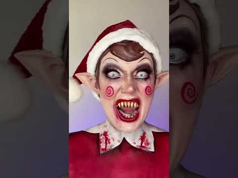 Something is wrong with my elf on the shelf 😳🧝‍♀️ | Christmas horror makeup #makeup #elfontheshelf