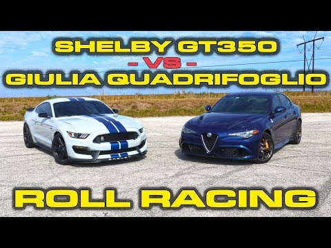 Hold your Ears! Ford Mustang Shelby GT350 vs Alfa Romeo Giulia Quadrifoglio Roll Racing