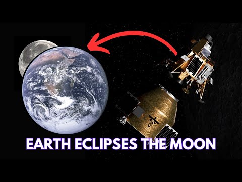 Stunning View: Earth Eclipses the Moon from Blue Ghost Lander | Journey to the Moon