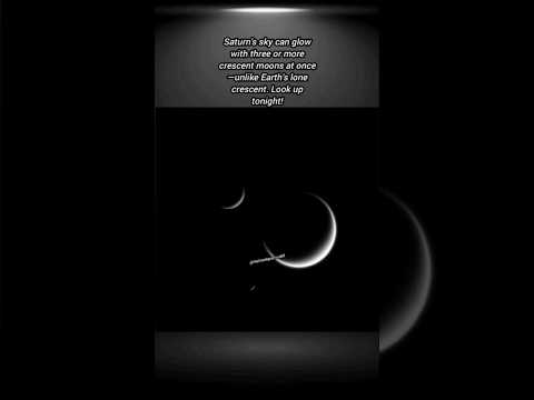 Saturn’s Night Sky A Dazzling Dance of Multiple Crescent Moons! #universe #shorts #science
