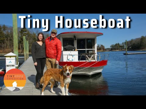 Couple live on renovated Tiny House Boat - 5 years &amp; snowy winters!