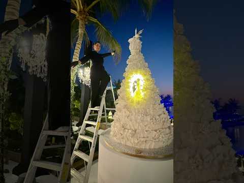 The tallest wedding cake ever 2 meters made of 12 layers #wedding #weddingcake