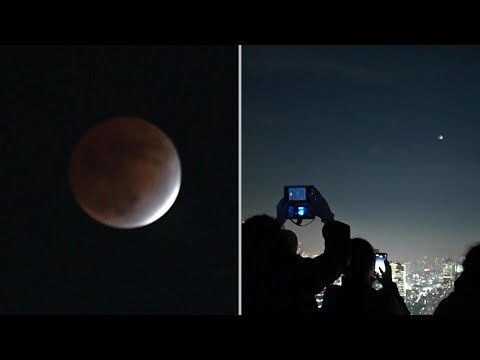 Moon lighting: Tokyo residents watch partial lunar eclipse | AFP