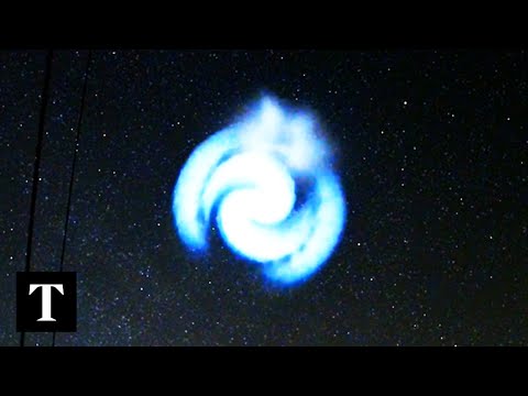 SpaceX launch creates glowing spiral over UK sky