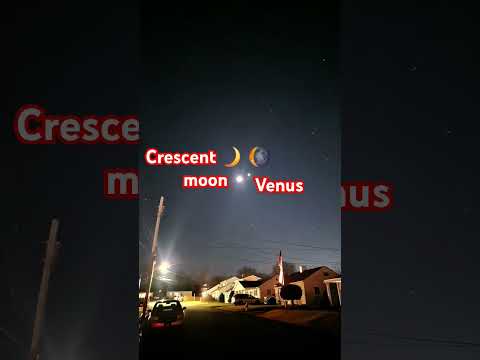February 1st 2025 the crescent 🌙 moon and Venus put on a show in the cold night sky
