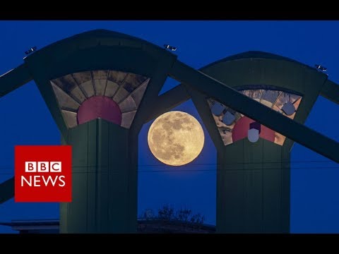 &#039;Super snow moon&#039; lights up the skies- BBC News